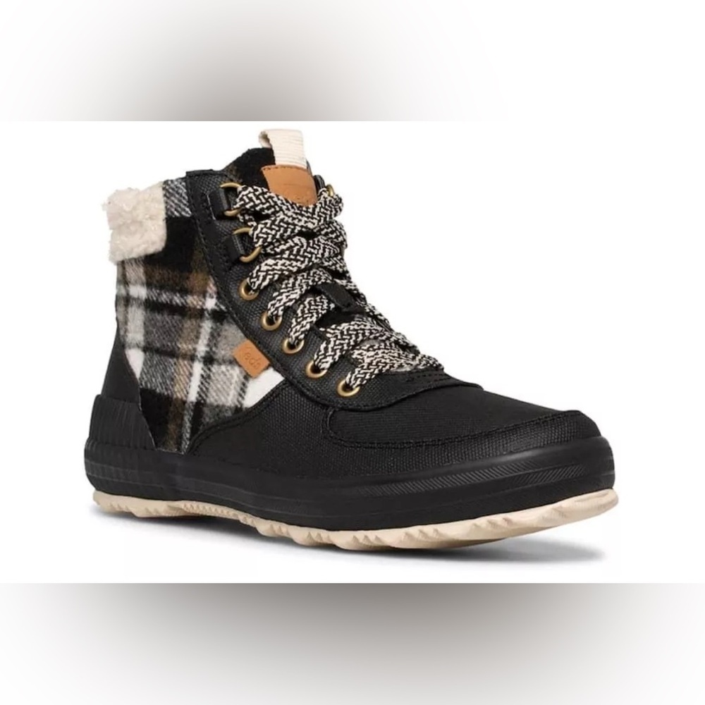 New Keds Scout Boot III Black Plaid Rain Boot Size 5